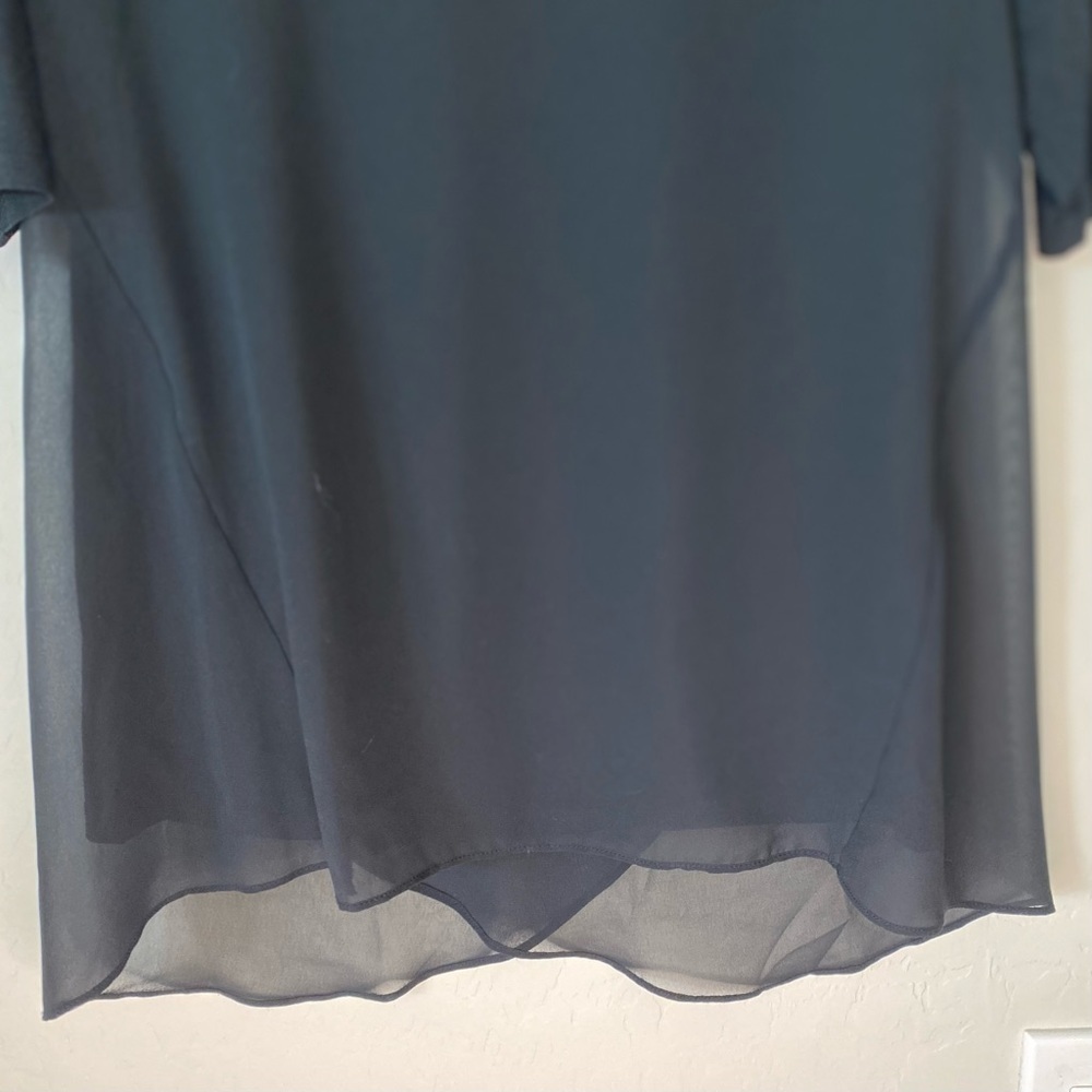 Ann Taylor Multimedia Crossback Blouse Black S - Picture 4 of 7